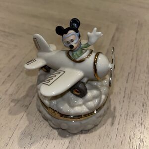 LENOX Treasures Flying High Treasure Box Trinket Disney Mickey Mouse Airplane